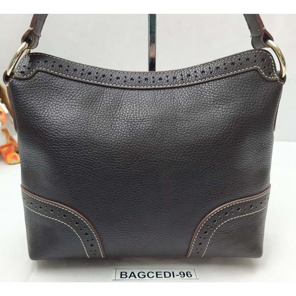 Dooney & Bourke Brown Pebbled Leather Zipper Closure Hobo Shoulder Bag - Picture 2 of 16